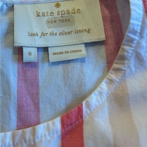 Kate Spade Pink Peach Sherbert Midi Dress Striped Tiered MSRP 328.00 - Picture 6 of 15